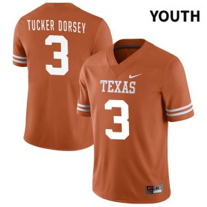 Texas Longhorns Youth #3 Diamonte Tucker Dorsey Authentic Orange NIL 2022 College Football Jersey EEL17P4B